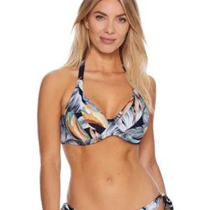 Fantasie Swim Bamboo Grove Halter Bikini Top Size US 30DD New With Tags Beachy